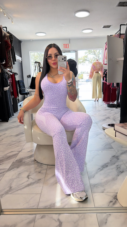 Leopard lilac jumpsuit