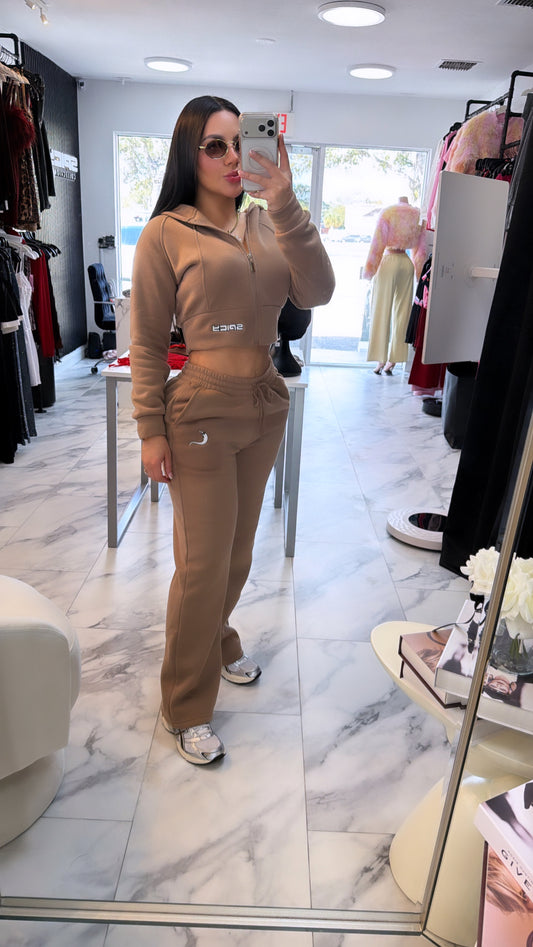 Basic hoodie beige spicy